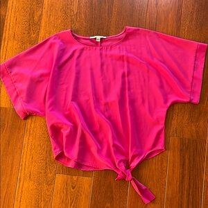 Women's Pink Tie-Front Top